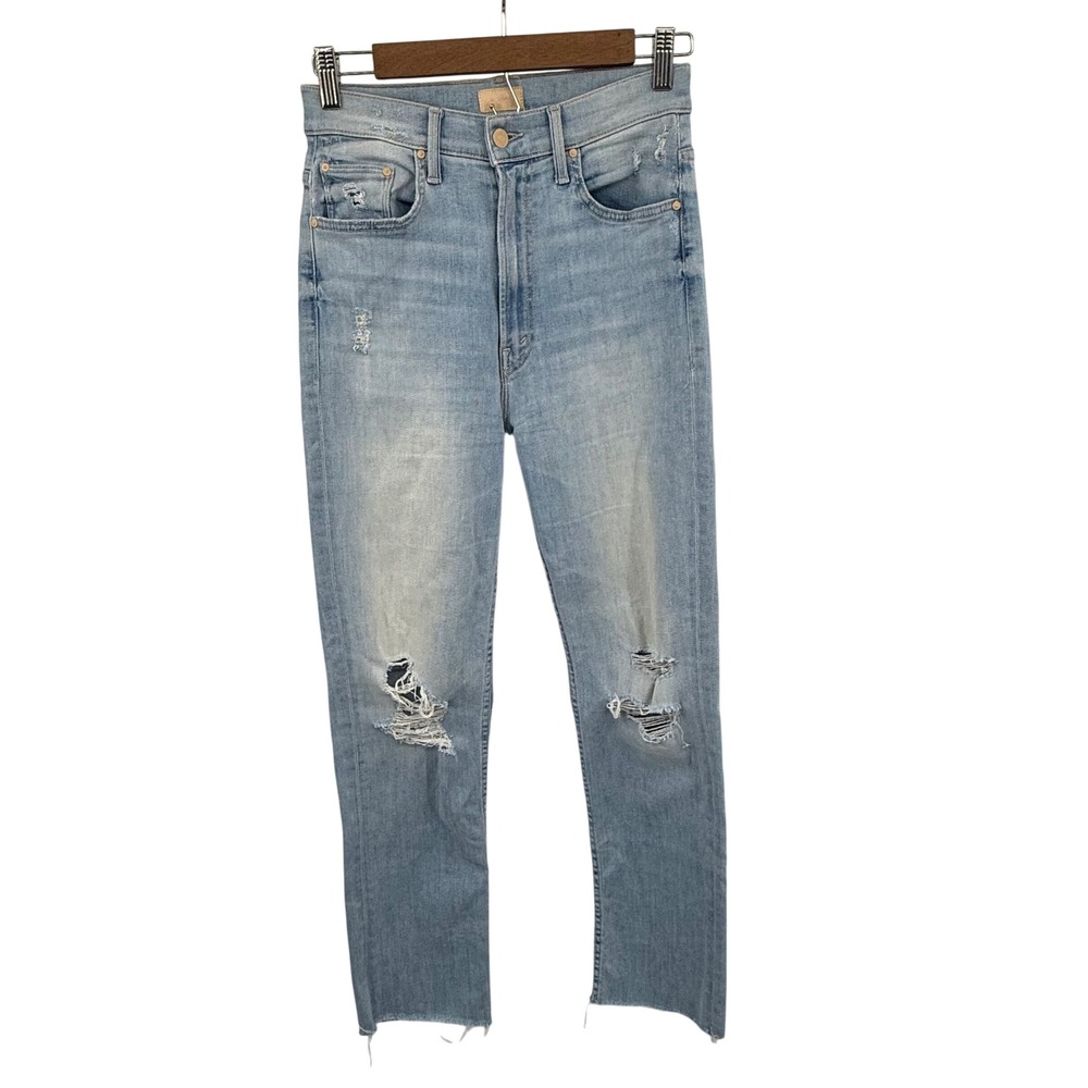 Mother High Waisted Rider Ankle Fray Island After Hours Size 26 Jeans